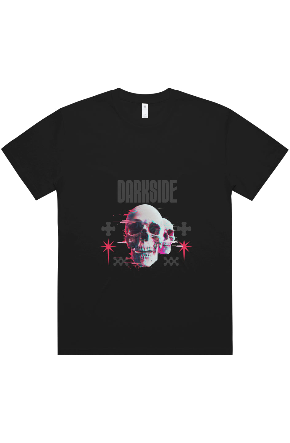 Black on Black Skull Block Oversized Tee