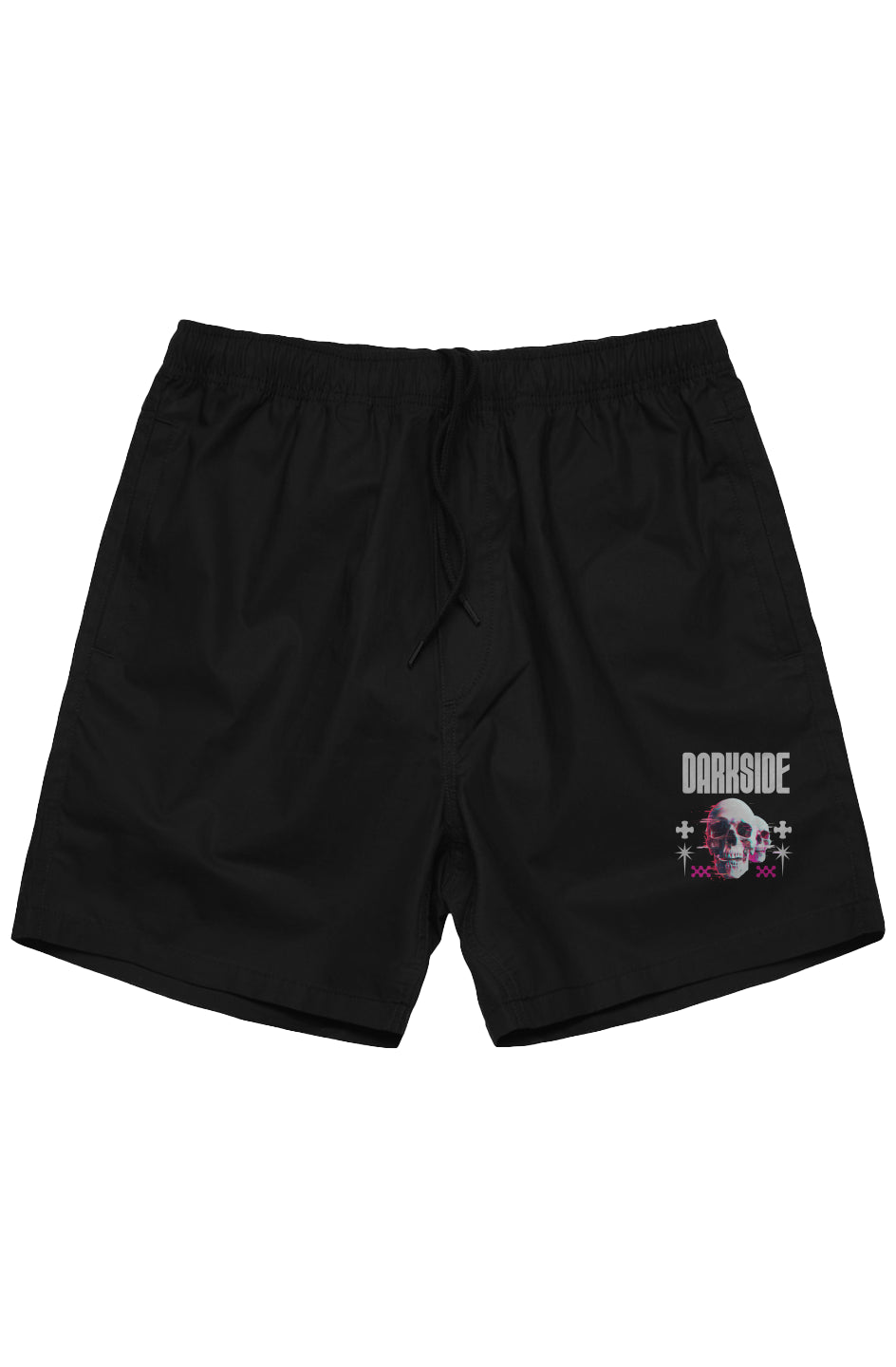 Darkside Skull Matrix Black Beach Shorts